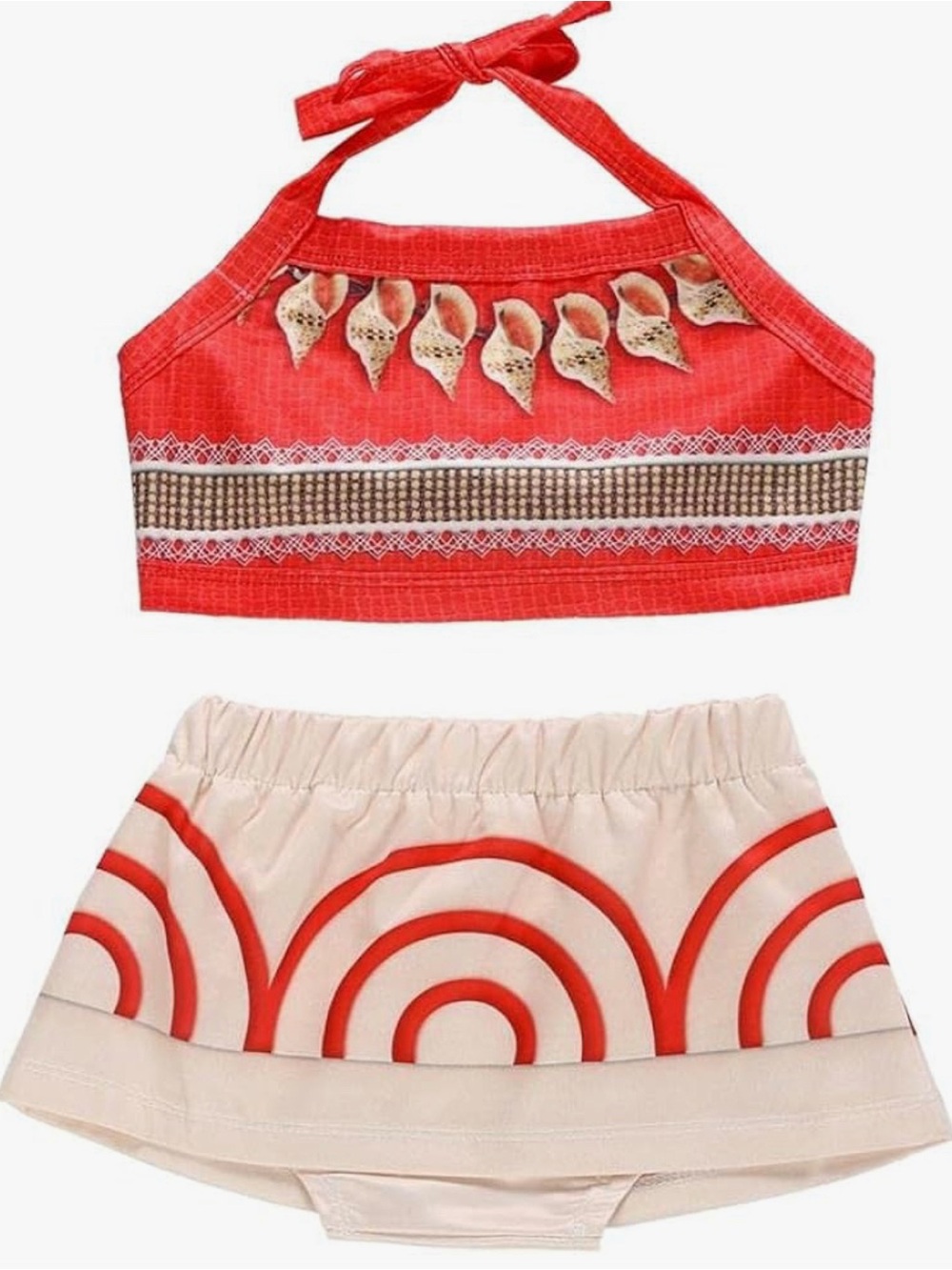 Red Halter Top and Cream Skirt Baby Two-Piece Set size 2T